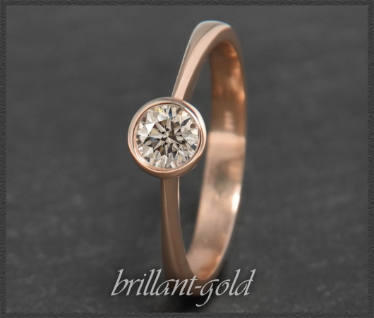 Brillant Gold Ring mit 0,30ct in 585 Rotgold